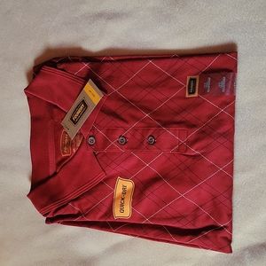 The Foundry Quick-Dri 4XL Rustic Red Med. Diamond short sleeve casual s…